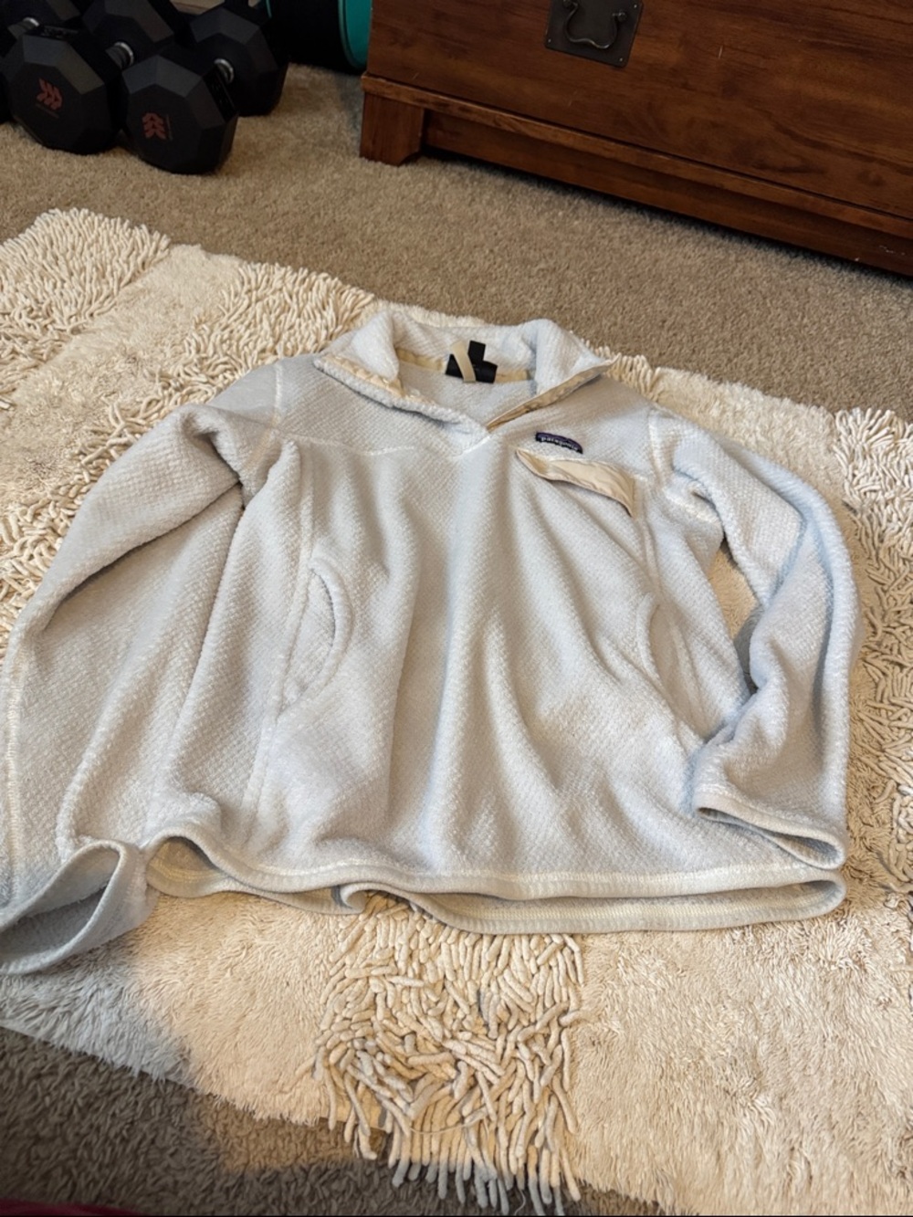 Patagonia Light Cream Cowl-Neck Fleece Pullover